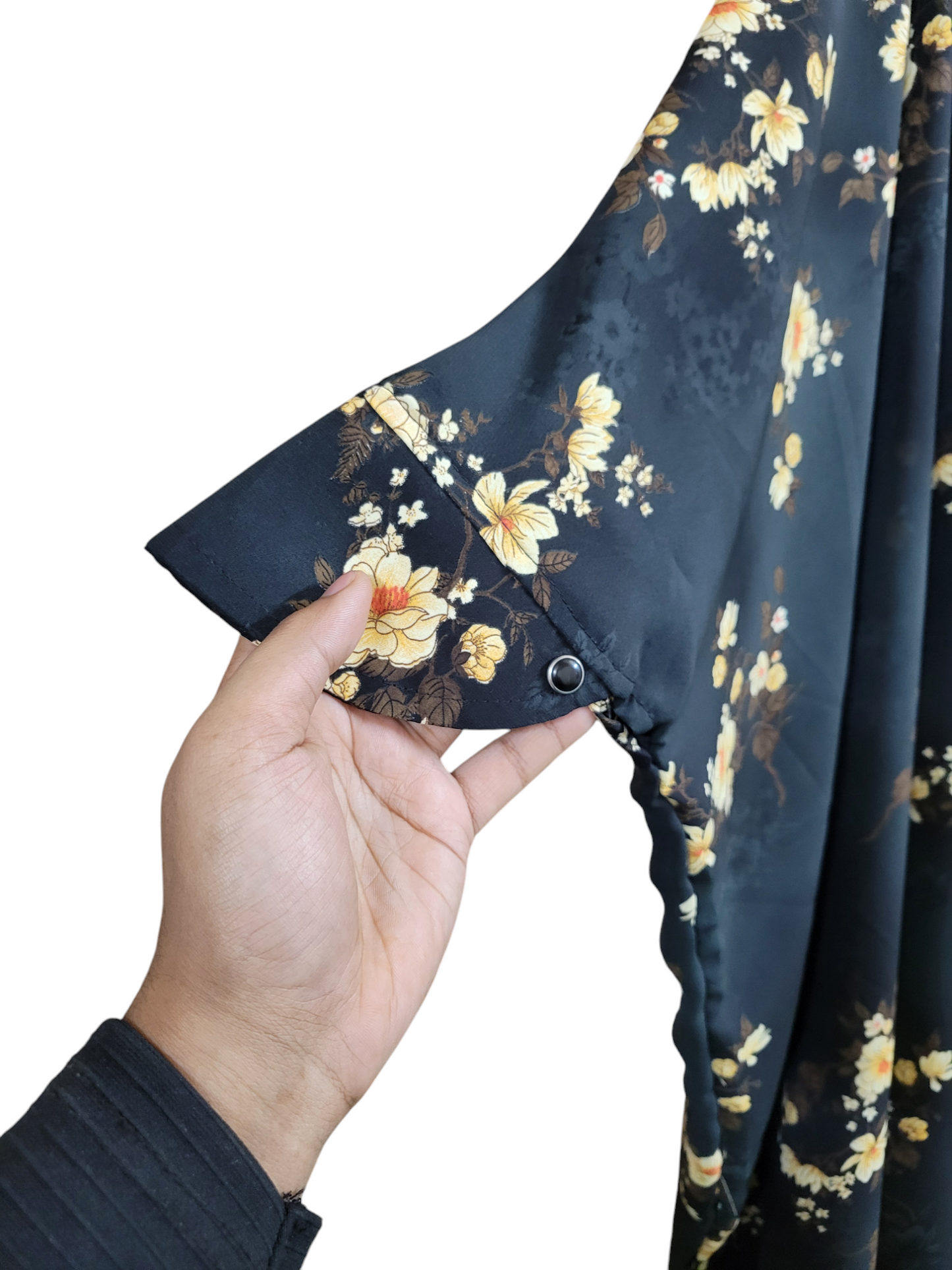 #16 Black Shade-ব্ল্যাক শেড প্রিন্টের লং কাফতান আবায়া