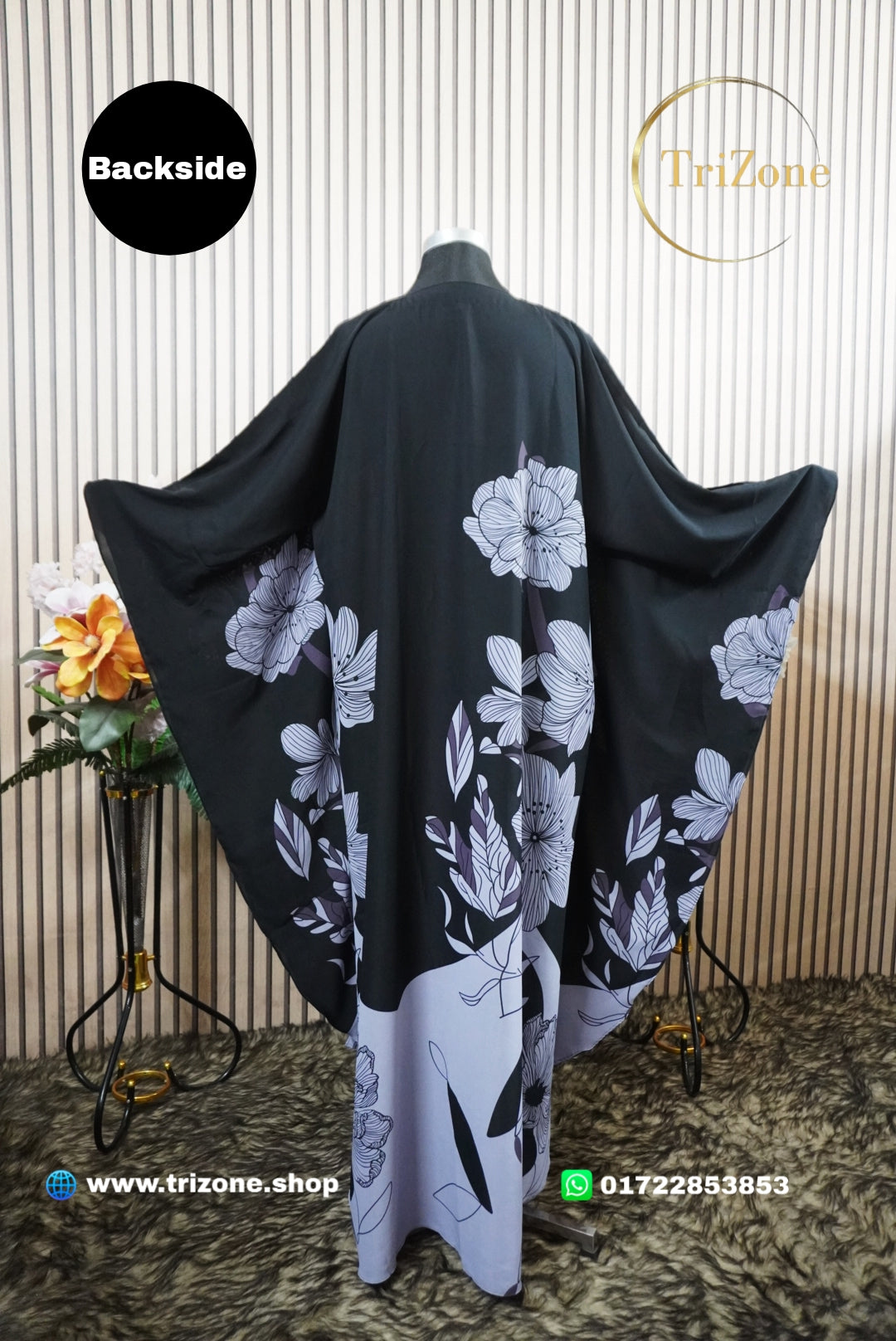 Black Floral- লং আবায়া