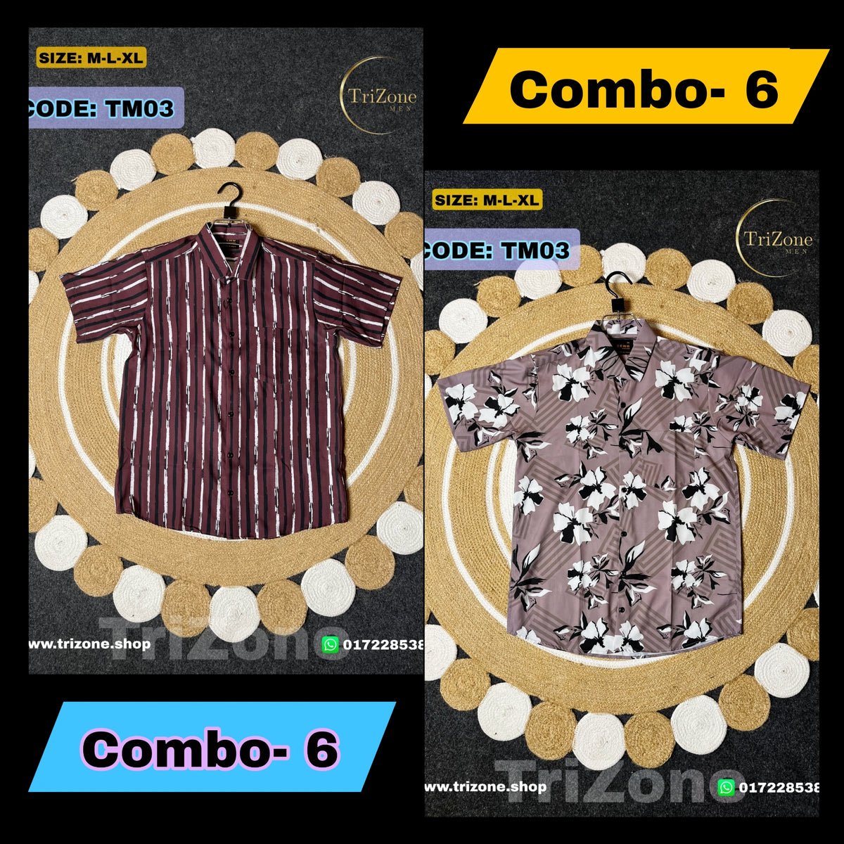 Combo- 6 | প্রিন্টের শার্ট | TM03 & TM04