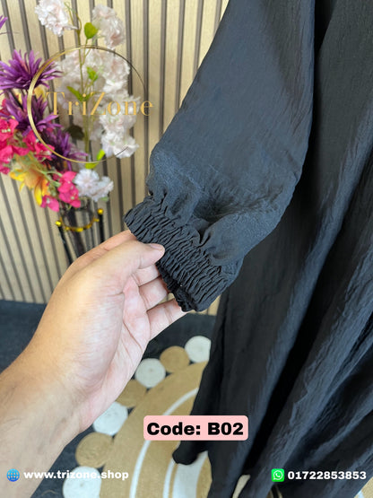 Code: B02 | ৬ কুচি আবায়া | (কালো)