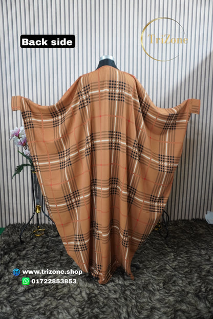 New Burberry প্রিন্টের লং কাফতান আবায়া।