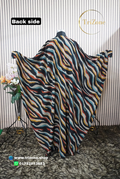Colourful Zebra- প্রিন্টের লং কাফতান আবায়া।