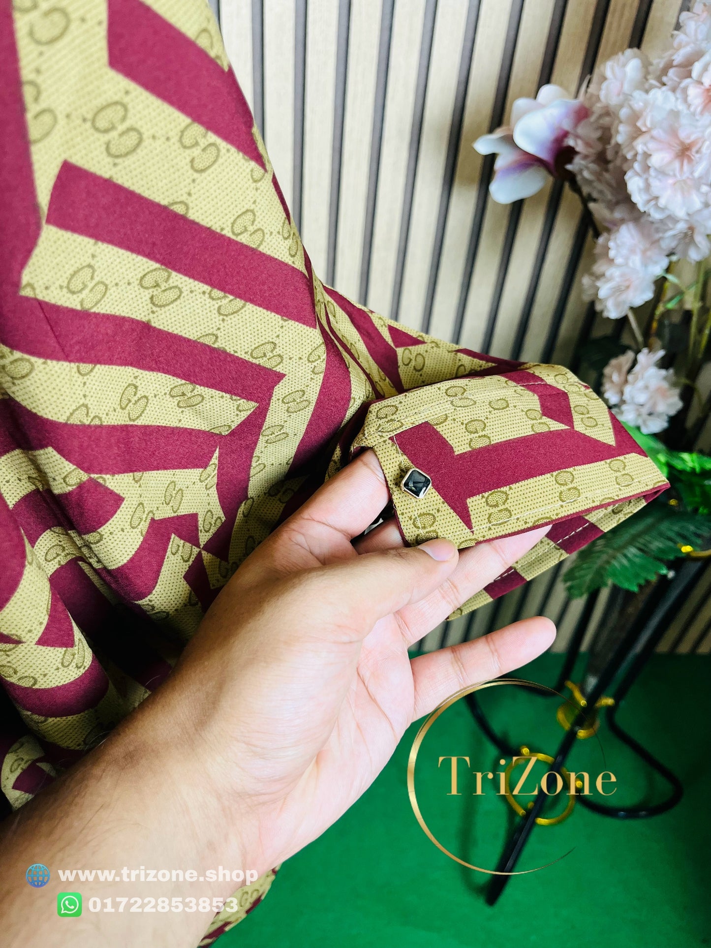 Gucci Print "Maroon & Cream" (লং আবায়া)