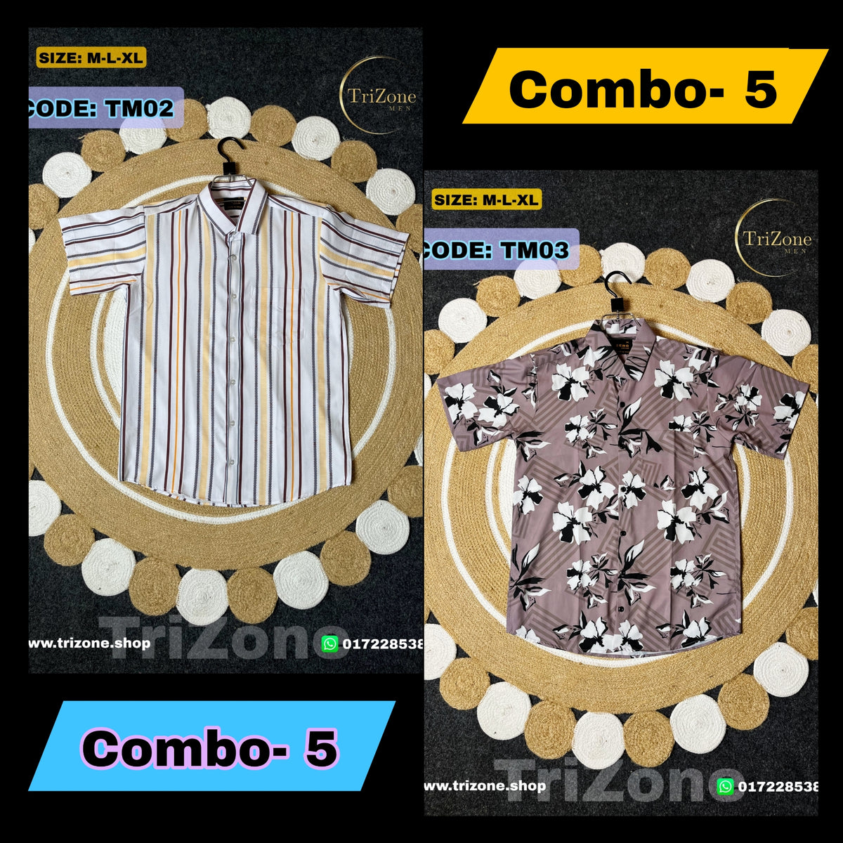 Combo- 5 | প্রিন্টের শার্ট | TM02 & TM04
