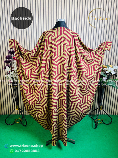 Gucci Print "Maroon & Cream" (লং আবায়া)