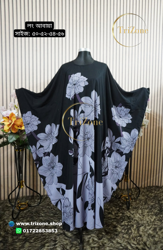 Black Floral- লং আবায়া