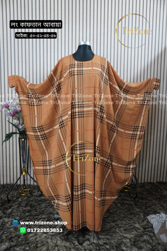 New Burberry প্রিন্টের লং কাফতান আবায়া।