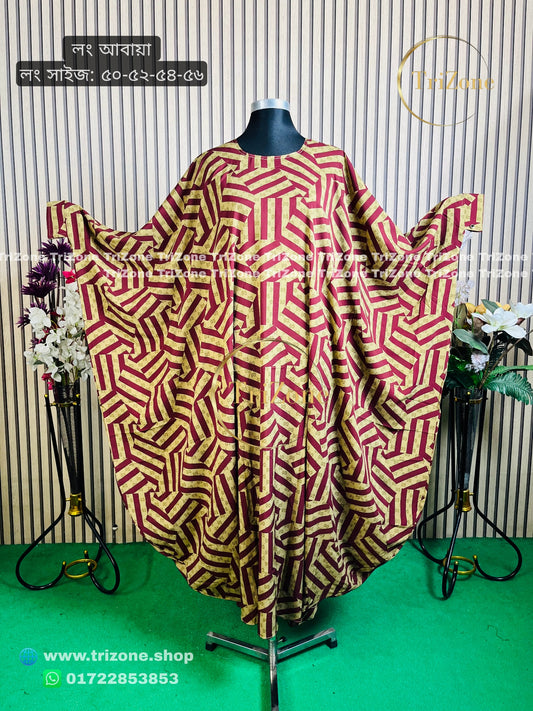 Gucci Print "Maroon & Cream" (লং আবায়া)